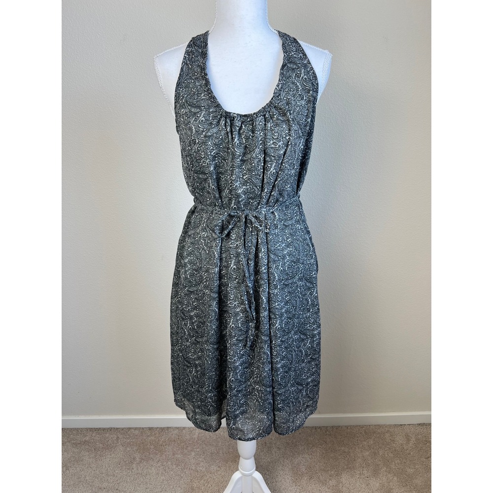 Converse One Star Paisley Halter Dress Tie Back Sleeveless Boho Gray S Fairycore